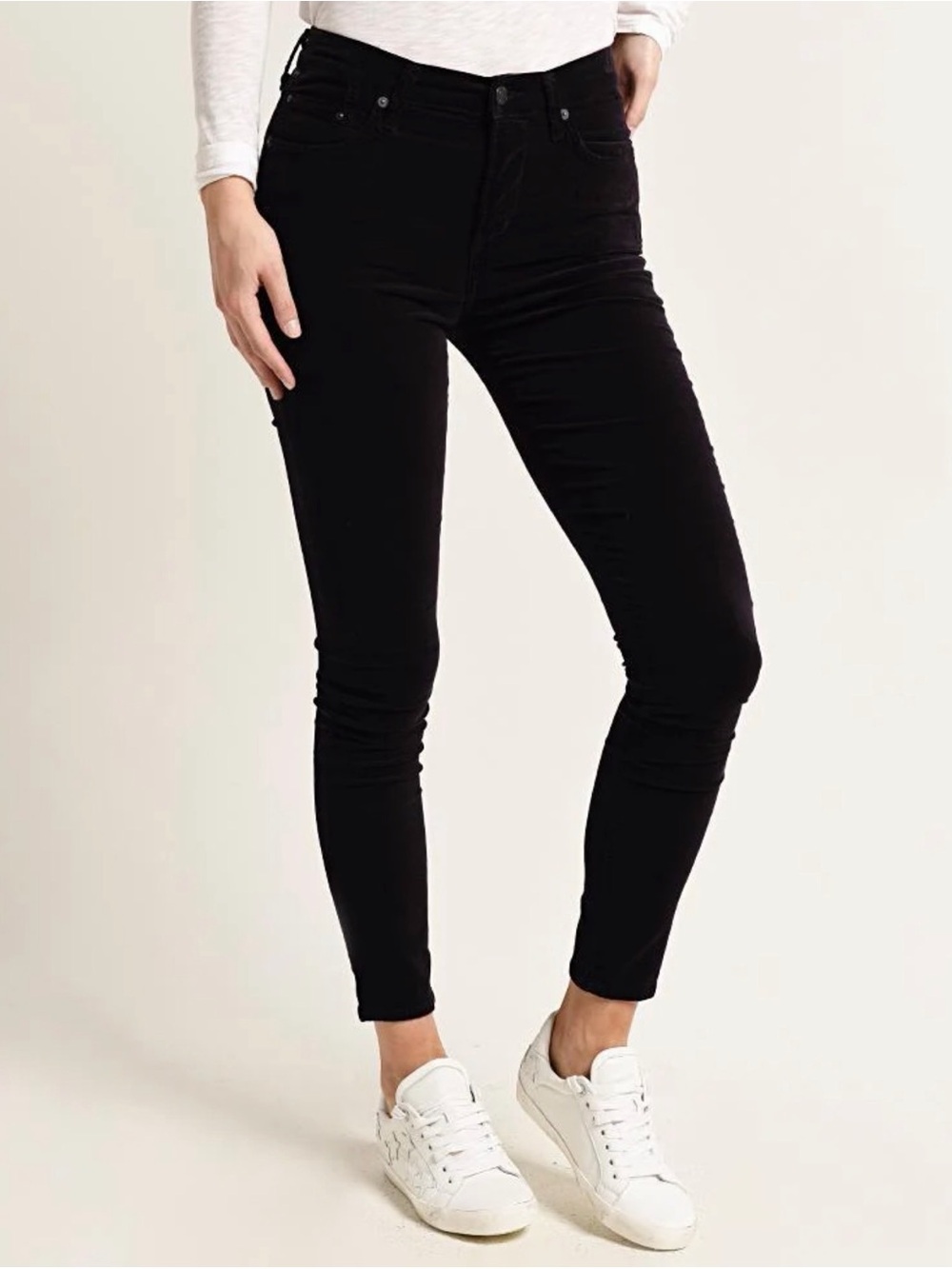 Citizens of Humanity Women's Rocket High Rise Skinny Velour Jean in Navy